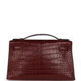 Pre-owned Hermes Kelly Pochette Rouge H Matte Alligator Mississippiensis Permabrass Hardware - Thumbnail View 4