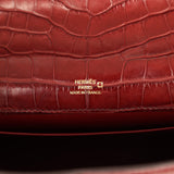 Pre-owned Hermes Kelly Pochette Rouge H Matte Alligator Mississippiensis Permabrass Hardware - Thumbnail View 8