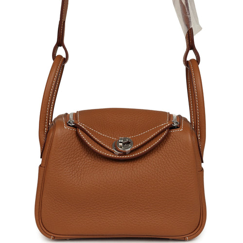 Hermes Mini Lindy II Gold Clemence Palladium Hardware