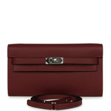 Hermes Kelly Wallet To Go Rouge H Epsom Palladium Hardware - Thumbnail View 1