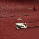 Hermes Kelly Wallet To Go Rouge H Epsom Palladium Hardware - Thumbnail View 7