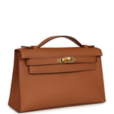 Hermes Special Order (HSS) Kelly Pochette Gold Swift Gold Hardware - Thumbnail View 2