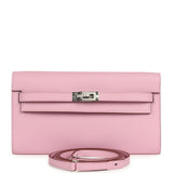 Hermes Kelly Wallet To Go Mauve Sylvestre Epsom Palladium Hardware - Thumbnail View 1