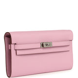 Hermes Kelly Wallet To Go Mauve Sylvestre Epsom Palladium Hardware - Thumbnail View 2