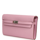 Hermes Kelly Wallet To Go Mauve Sylvestre Epsom Palladium Hardware - Thumbnail View 6
