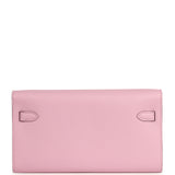 Hermes Kelly Wallet To Go Mauve Sylvestre Epsom Palladium Hardware - Thumbnail View 4