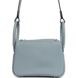 Hermes Mini Lindy II Bleu Lin Swift Palladium Hardware - Thumbnail View 4