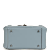 Hermes Mini Lindy II Bleu Lin Swift Palladium Hardware - Thumbnail View 6
