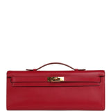 Pre-owned Hermes Kelly Cut Rubis Tadelakt Gold Hardware - Thumbnail View 1