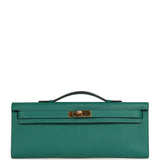 Pre-owned Hermes Kelly Cut Malachite Epsom Gold Hardware - Thumbnail View 1