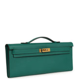 Pre-owned Hermes Kelly Cut Malachite Epsom Gold Hardware - Thumbnail View 2