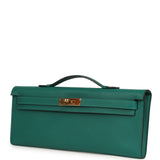 Pre-owned Hermes Kelly Cut Malachite Epsom Gold Hardware - Thumbnail View 6