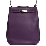 Pre-owned Hermes So Kelly 22 Ultraviolet Verso Clemence Palladium Hardware - Thumbnail View 1