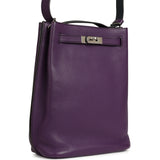 Pre-owned Hermes So Kelly 22 Ultraviolet Verso Clemence Palladium Hardware - Thumbnail View 2