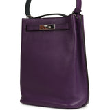 Pre-owned Hermes So Kelly 22 Ultraviolet Verso Clemence Palladium Hardware - Thumbnail View 5