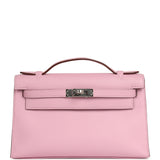 Hermes Kelly Pochette Mauve Sylvestre Swift Palladium Hardware - Thumbnail View 1