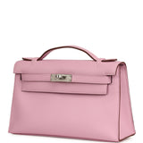 Hermes Kelly Pochette Mauve Sylvestre Swift Palladium Hardware - Thumbnail View 5