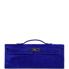Pre-owned Hermes Kelly Cut Bleu Electric Doblis Palladium Hardware