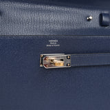 Hermes Kelly Wallet To Go Bleu Saphir Chevre Chamkila Electrum Hardware - Thumbnail View 7