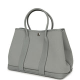 Hermes Garden Party 30 Gris Pantin Officier Canvas, Negonda Palladium Hardware - Thumbnail View 5