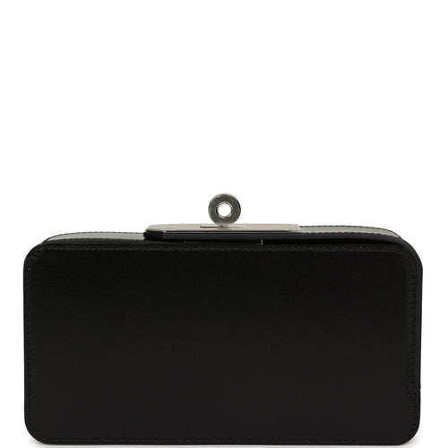 Hermes Sanglons Clutch Black Box Palladium Hardware