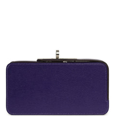 Hermes Sanglons Clutch Purple Chevre Mysore Palladium Hardware