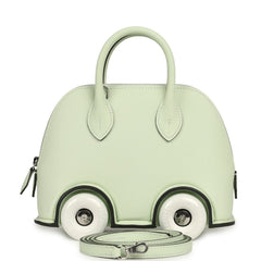Hermes Bolide On Wheels 1923 Vert Fizz, White Epsom Palladium Hardware