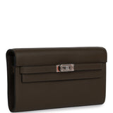 Hermes Kelly Wallet To Go Vert Loden Evercolor Palladium Hardware - Thumbnail View 2
