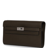 Hermes Kelly Wallet To Go Vert Loden Evercolor Palladium Hardware - Thumbnail View 6