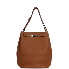 Pre-owned Hermes So Kelly 26 Gold Togo Palladium Hardware
