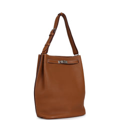 Pre-owned Hermes So Kelly 26 Gold Togo Palladium Hardware