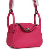 Hermes Mini Lindy Rose Shocking Clemence Palladium Hardware - Thumbnail View 2
