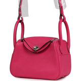 Hermes Mini Lindy Rose Shocking Clemence Palladium Hardware - Thumbnail View 5