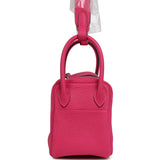 Hermes Mini Lindy Rose Shocking Clemence Palladium Hardware - Thumbnail View 3