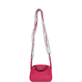 Hermes Mini Lindy Rose Shocking Clemence Palladium Hardware - Thumbnail View 6
