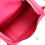 Hermes Mini Lindy Rose Shocking Clemence Palladium Hardware - Thumbnail View 9