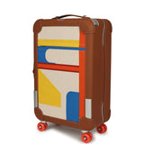 Hermes R.M.S. Cabine 55 Rolling Suitcase "Pacific H" Plume H Multicolor Canvas, Fauve Régate Palladium Hardware - Thumbnail View 6
