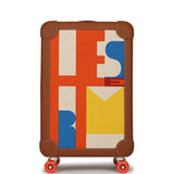 Hermes R.M.S. Cabine 55 Rolling Suitcase "Pacific H" Plume H Multicolor Canvas, Fauve Régate Palladium Hardware - Thumbnail View 4