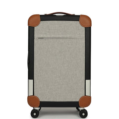 Hermes R.M.S. Cabine Rolling Suitcase Écru, Black Plume H Canvas, Fauve, Black Régate Palladium Hardware