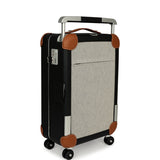 Hermes R.M.S. Cabine Rolling Suitcase Écru, Black Plume H Canvas, Fauve, Black Régate Palladium Hardware - Thumbnail View 9