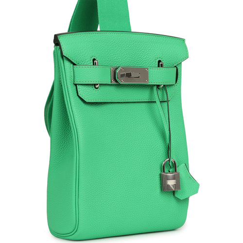 Hermes HAC A Dos PM Backpack Vert Comics Togo Palladium Hardware