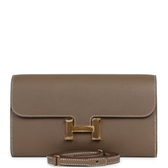 Hermes Constance Wallet To Go Etoupe Epsom Gold Hardware