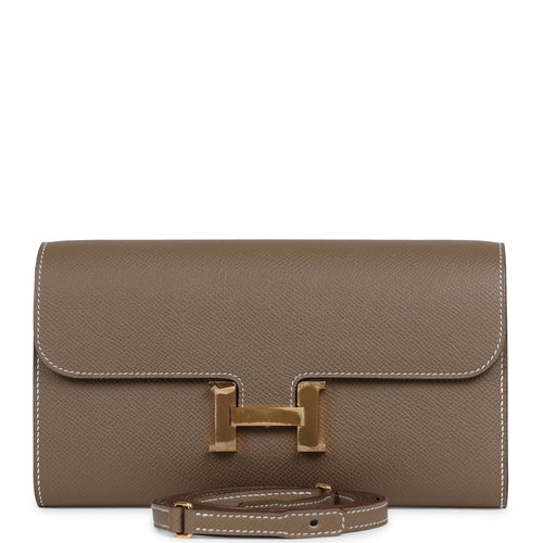Hermes Constance Wallet To Go Etoupe Epsom Gold Hardware