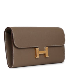 Hermes Constance Wallet To Go Etoupe Epsom Gold Hardware