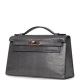 Pre-owned Hermes Kelly Pochette Ardoise Varanus Niloticus Lizard Palladium Hardware - Thumbnail View 5