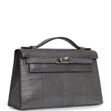 Pre-owned Hermes Kelly Pochette Ardoise Varanus Niloticus Lizard Palladium Hardware - Thumbnail View 2