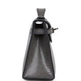 Pre-owned Hermes Kelly Pochette Ardoise Varanus Niloticus Lizard Palladium Hardware - Thumbnail View 3