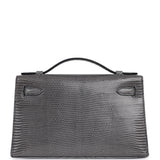 Pre-owned Hermes Kelly Pochette Ardoise Varanus Niloticus Lizard Palladium Hardware - Thumbnail View 4