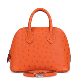 Hermes 1923 Bolide Mini Tangerine Ostrich Palladium Hardware - Thumbnail View 1