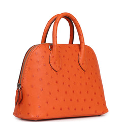 Hermes 1923 Bolide Mini Tangerine Ostrich Palladium Hardware